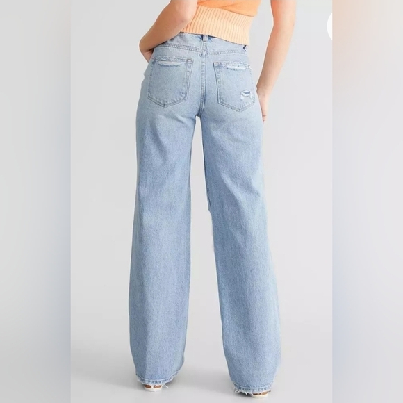 Buckle Flying Monkey Distressed Wide Leg Baggy Denim Jeans - Picture 13 of 13